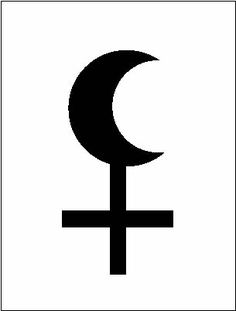 the symbol for women's rights is shown in black on a white square background