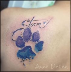 a tattoo with the word storm written on it