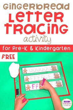 the gingerbread letter tracing activity for pre - k and kindergart