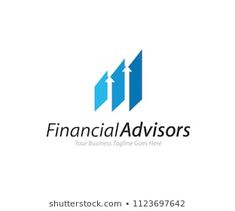 financial advisory logo with arrows pointing up to the right and left sides, on a white background