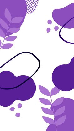 purple leaves and dots on a white background