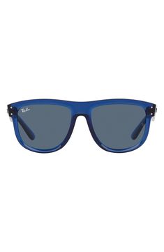 A retro-inspired silhouette lends style and versatility to everyday sunnies designed with concave-shaped lenses for optimal sharpness and clarity. 56mm lens width; 18mm bridge width; 145mm temple length 100% UV protection Propionate Made in Italy Retro Inspired, Square Sunglasses, Ray Ban, Uv Protection, Sunnies, Ray Bans, Temple, Lenses, Bridge