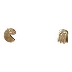 Whether you lived in the 70s or just think pac man was cool, you will love these studs. They are definitely a conversation starter and just a fun and whimsical statement.  Exact dimensions are unknown. Please reach out in the seller Q&A for any questions on measurements. Diamond Eyes, Pac Man, The 70s, Conversation Starters, Stud Earrings, Gold