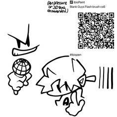 an image of a cartoon character with qr code on his face and the text,