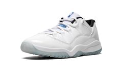 The Jordan 11 Low PS “Legend Blue” is the preschool sizing of the colorway based on an original version of Michael Jordan’s eleventh signature shoe.  The Air Jordan 11 “Columbia” was released by Nike in 1996 and worn by Michael during the 1996 NBA All-Star Game.  Without any official naming by Nike or Jordan, the “Columbia” undoubtedly saluted Michael’s alma mater, the North Carolina Tar Heels.  In 2014, the “Columbia” was repackaged as the “Legend Blue” and was converted to a low-top on this 20 Jordan 11 Columbia, Jordan 11 Legend Blue, Air Jordan 11 Low, Black Legends, Jordan 11 Low, Nike Air Jordan 11, Jordan 11 Retro Low, Air Jordan 11 Retro, North Carolina Tar Heels