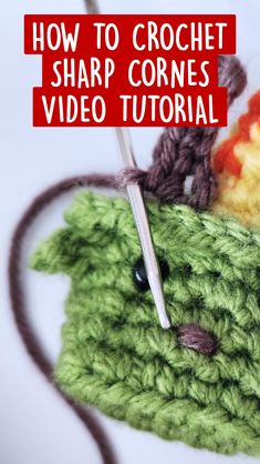 a crochet video with the words how to crochet sharp corners on it