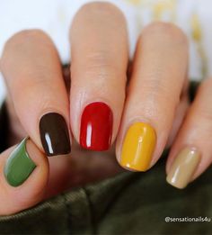 Nail Ideas For Autumn, Skittle Manicure, Ideas For Autumn, Multicolored Nails, Fall Nail Ideas, Fall Gel Nails, Cute Nails For Fall, Subtle Nails, Cute Gel Nails