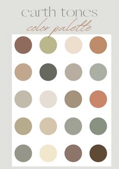 the earth tones color palette is shown