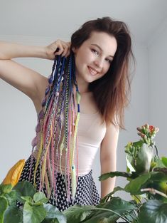 13 Trendy Festival Hairstyles for Coachella and More in 2024 - Fashion Tips Tricks Rave Outfit Women, Clip In Dreadlocks, Rave Outfits Women, Pink Clip, Purple Braids, Blue Music, Hair Colour Design