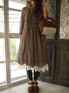 Cottagecore Casual Dress, Dark Natraulism Outfits, Mori Style Outfits, Pagan Clothing, Chique Outfit, Boho Winter, Boho Styl, Mori Fashion