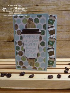 a card with coffee beans on it