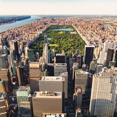 an aerial view of new york city's central park