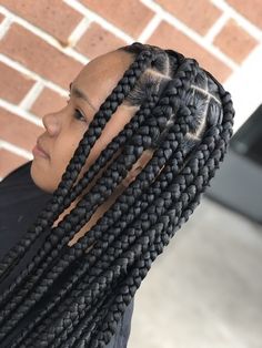 Knotless Box Braids Large, Knotless Box Braids With Beads, Box Braids Large, Braids Large, Box Braids With Beads, Protective Style Braids, Knotless Box Braids, Big Box Braids, Big Braids