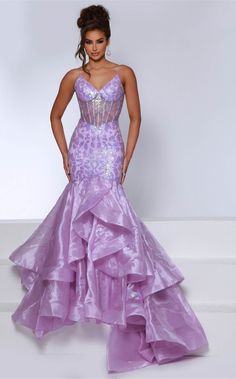 Johnathan Kayne DKS3 Lilac Purple Pageant Dress, Johnathan Kayne, Corset Dresses, Dream Prom Dress, Mesh Gown, Stunning Gowns, Pageant Dress, Lilac Dress, Mermaid Dress