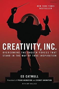 the book cover for creativity, inc by ed catmull with an image of a man