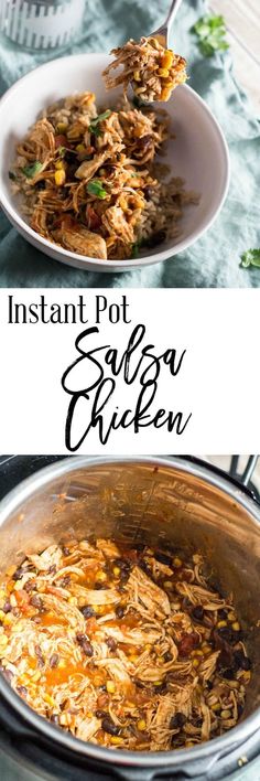 instant pot salsa chicken is an easy and delicious meal that's ready in under 30 minutes