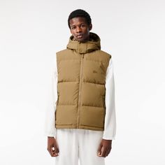 This super-warm, down-lined puffer jacket is a lesson in Lacoste quality and style Hip and packed with clever details, perfect for layering over your everyday looks. Lacoste Puffer, Man Down, Outerwear Vest, Lacoste Men, Down Vest, Puffer Vest, 2024 Collection, Puffer Jacket, Everyday Look