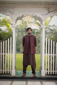 Disclaimer: Due to the photographic lighting & different screen calibrations, the colors of the original product may slightly vary from the picture. Standout traditionally in our top quality men shalwar Kameez suit. Made from premium tropical top quality fabric and tailored by the professional designers with the latest stitching techniques and hand machine embroidery on the collar. this gorgeous Brown Burgundy colour Pakistani Shalwar Kameez will be the favourite among your ethnic wardrobe. You can wear this suit at any formal or informal event with confidence. Order now to grab this essential shalwar Kameez suit. Please Note: This listing is only for Shalwar Kameez set. If you want to buy the west-coat, please buy it separately through our west-coat listing. Thank you. If you have any que Pakistani Mens Shalwar Kameez, Embroidery Kameez, Shalwar Kameez Designs, Pakistani Shalwar, Tropical Top, Collar Embroidery, Gents Kurta Design, Gents Kurta, Burgundy Colour