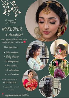 Makeup Artist Pamphlet Ideas, Poster For Makeup Artist, Makeup Offer Banner, Makeup Pamphlet Design, Makeup Artist Logo Design Ideas, Salon Cards Business Ideas, Makeover Logo Design, Makeup Banner Design Ideas