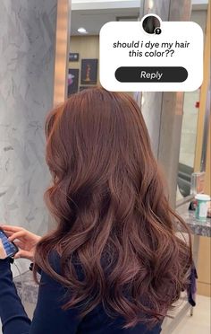 Auburn Brown Red Hair, Cherry Brown Hair Aesthetic, Red Color On Brown Hair, Hair Colours For Brown Hair, Brown Redish Hair Aesthetic, Cool Red Brown Hair, Reddish Brown Hair Asian, Red Brown Hair Aesthetic