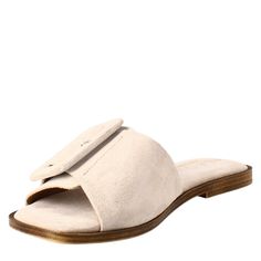 Low sandal for women with band with buckle

Beige suede

Leather sole

Padded insole

Made in Italy

Composition:
 Upper: 100% Suede
 Lining: 100% Leather
 Bottom: 100% Leather
 Insole: 100% Leather Beige Sandals With Tang Buckle For Spring, Summer Suede Sandals With Tang Buckle, Suede Slide Sandals With Buckle Closure, Elegant Suede Beach Sandals, Suede Mules With Buckle Closure And Open Heel, Elegant Suede Sandals For Beach, Spring Suede Footbed Sandals With Buckle Closure, Beige Suede Sandals With Open Heel, Beige Suede Open Heel Sandals