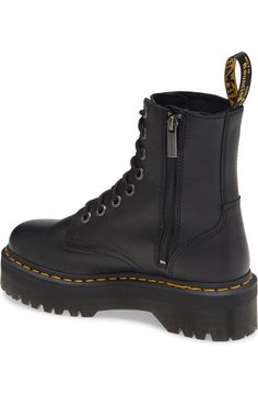 Dr. Martens Jadon Pisa Platform Boot (Women) | Nordstrom High Cut Leather Platform Boots With Lug Sole, Leather Platform Boots With Zipper Closure, Leather Lace-up Platform Boots With Zipper, Leather Lace-up Platform Boots With Zipper Closure, Streetwear Platform Boots With Zipper And Round Toe, High Cut Leather Boots With Lug Sole, High Cut Lug Sole Boots For Streetwear, Leather Lace-up Boots With Zipper For Streetwear, High-top Leather Platform Boots With Zipper