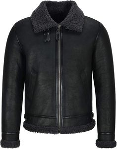 This Lambskin Fur Jacket is made of soft genuine lambskin leather, sporting a trendy short stand collar, this one is a must-have for every fashionista. This men’s air force style leather jacket with fur can keep you warm and in style during extreme cold. So, why look for another jacket when the right one is here? Buy it now and avail a discount of 40%! #FallJacket #MensEssentials #Winteroutfitsmen #Menwinteroutfits Leather Jacket With Fur, Stylish Leather Jacket, Black Denim Pants, Pilot Jacket, Jacket With Fur, Fur Leather Jacket, Aviator Style