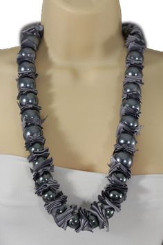 Women Fashion Necklace Neck tie necklace Trendy Fashion Western Bling Accessory Sexy Jewelry Women Links Ladies Unique Necklace Weekend Party Look Or Even Cool Work. Unique and special fashion necklace with great pendant charms for day or night wear all year around summer spring winter and fall Style : Fashion  -  Sexy Long Tie Necklace        Condition : Brand New     Color : Grey fabric + grey pearl beads          Strand length: About  35" - 40"          Necklace Drop: About 19"      Pendant S Elegant Large Beaded Summer Jewelry, Elegant Large Beads Jewelry For Summer, Elegant Summer Jewelry With Large Beads, Summer Party Jewelry With Large Beads, Summer Party Long Necklaces, Elegant Beaded Necklace For Holiday, Summer Party Beaded Necklaces With Large Beads, Summer Party Large Beaded Necklaces, Gray Beaded Necklaces For Party