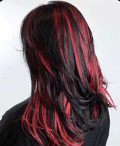 Black And Red Hair, Bright Blue Hair, Hair Color Underneath, Creative Hair Color, Vibrant Hair