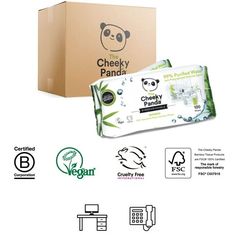 Cheeky Panda Antibacterial Biodegradable Bamboo Surface Wipes Hot Desk, Pseudomonas Aeruginosa, Antibacterial Wipes, Cleansing Wipes, Toilet Roll, Water Purifier, Data Sheets, Plastic Free, Cruelty Free