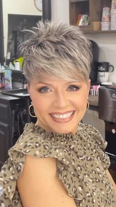 Instagram Short Hairstyle Women Pixie, Pixie Cut Fine Hair, Very Short Hairstyle Women, Funky Pixie Cut, Fine Hair Cuts, Short Textured Hair, Short Spiky Haircuts, Short Choppy Haircuts, Short Spiked Hair