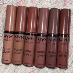 Glossy Lips Makeup, Drugstore Lips, Maquillage On Fleek, Lip Combos, Nyx Butter, Nyx Butter Gloss, Butter Gloss, Makeup For Black Skin, Makeup Accesories