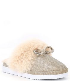 From GB&#x2C; the Girls' Comfie-Girl Slippers Toddler feature:Fabric upperFaux fur liningCushioned footbedEVA outsoleImported. Girl Slippers, Classic Wardrobe Staples, Slippers For Girls, Girls Shoes Kids, Dillard's, Fun Prints, Perfect Outfit, Kid Shoes, Wardrobe Staples