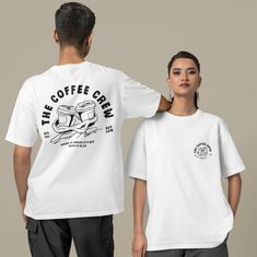 For the coffee lovers Unisex T-shirt - Black 100% cotton Oversized fit Coffee Tshirt Design, Christian Shirts Designs, Book Cafe, Christian Shirts, The Coffee, Coffee Lovers, White T Shirt, Shirt Price, White Tshirt