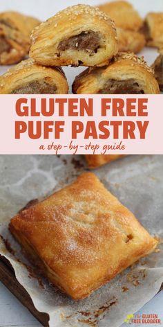 gluten - free puff pastry is shown with the title above it