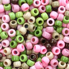 "*Please check our shop for other colors & package sizes A mix of craft beads in pink camouflage inspired colors. - Pony beads are plastic, barrel shaped beads - Bead size is about 6 x 9mm and the inner hole size is about 4mm (0.157\") - Made in the USA - about 500 beads per package Perfect for making bracelets, necklaces, keychains and other accessories, and arts & craft projects. Pony beads can be strung on elastic, stretch cord, hemp, leather, ribbon and other materials." Pink Spacer Beads For Crafting, Number Beads, Pony Bead Bracelets, Making Friendship Bracelets, Plastic Craft, Name Bracelets, Pink Crafts, Mini Pony, Craft Beads