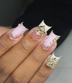 Cute Nails Stiletto, Nails Baddie, Acrylics Nails, Cute Short Nails, Acrylic Toes, Nails Stiletto