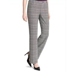 Calvin Klein Modern Fit Plaid Work Pants Size 6 Inseam 32 Plaid Work Pants, Calvin Klein Pants Women, Navy Pants Women, Pant Trousers Women, Black Velvet Pants, Grey Slacks, Casual Dress Pants, Calvin Klein White, Calvin Klein Pants