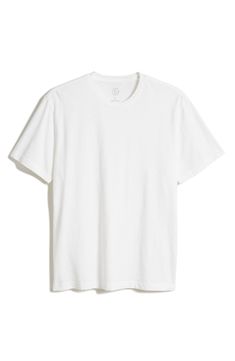 Softly slubbed cotton jersey brings an old-favorite feel to a T-shirt that adds a relaxed, comfortable finish to any casual look. Crewneck Short sleeves 100% cotton Machine wash, tumble dry Imported Relaxed White T-shirt With Soft-washed Detail, Relaxed Soft-washed White T-shirt, Relaxed White Top For Casual Gatherings, White Crew Neck Top For Casual Gatherings, White Short Sleeve T-shirt For Casual Gatherings, Basic White Soft-washed T-shirt, Simple Soft-washed Cotton T-shirt, Basic Soft-washed T-shirt For Casual Gatherings, Basic White T-shirt For Casual Gatherings