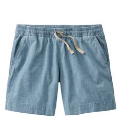 We've made chino tie shorts more comfortable than ever, in soft-washed organic cotton with stretch for ease. A drawstring elastic waist makes them easy to pull on and looks great too. 6" inseam. Favorite Fit: Sits lower on the waist. Relaxed through hip and thigh. Lightweight and comfortable in 98% organic cotton with 2% spandex. Machine wash and dry. Side and back welt pockets. Imported. Fit: Favorite - Sits Lower on Waist | Women's Lakewashed Dock Shorts, Chambray, Cotton Blend Short Weave, Chambray Shorts, Tie Shorts, Casual Running Shoes, Kids Outerwear, Skorts, Linen Shorts, Navy Women, Ll Bean