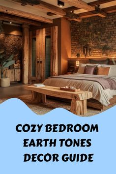 Cozy Bedroom Earth Tones Decor Guide Bedroom Earth Tones, Dark Wooden Furniture, Earth Tone Bedroom, Earth Tone Palette, Earth Tone Decor, Stylish Bedroom Decor