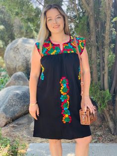 Hand embroidered mexican dress. Beautiful work or art. 100% Cotton Great for the summer, they are very light and comfortable. Last picture is an Example picture to show you how it looks being worn. Medium-Large Bust- 49 inches Waist- 50 inches length- 37 inches Summer Embroidered Dress With Intricate Embroidery For Fiesta, Summer Fiesta Dress With Intricate Embroidery, Summer Embroidered Dress For Fiesta, Multicolor Embroidered Dress For Cinco De Mayo, Floral Embroidered Beach Dress For Fiesta, Floral Embroidered Dress For Beach Fiesta, Fiesta Costume, Mexican Skirts, Handmade Wedding Dresses