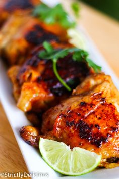 a close up of a plate of food with chicken