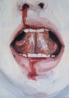 a painting of a woman's mouth and tongue