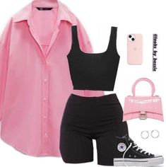 Pink Baddie Outfits Night Out, Basic Girl Outfit, Vestiti Edgy, Outfit Combos, Populaire Outfits, Cute Lazy Outfits, Swag Outfits For Girls, Cute Swag Outfits, Swaggy Outfits