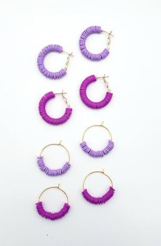 Etsy Earrings, Hoop Earrings, Ships, Purple