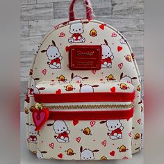 Trendy Hello Kitty Print Backpack, Loungefly Hello Kitty Bags, Hello Kitty Loungefly Purses, Disneyland Backpack, Loungefly Bag Sanrio, Loungefly Mini Backpack Hello Kitty, Sanrio Backpack, Sanrio Pochacco