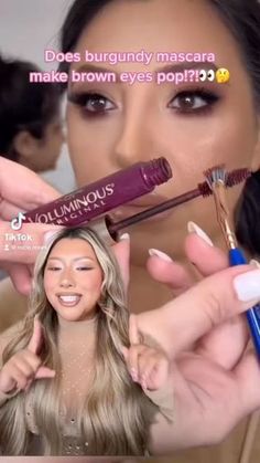 Best Mascara Color For Brown Eyes, Burgandy Mascara Look, Coloured Mascara Brown Eyes, Color Mascara Brown Eyes, Burgundy Eyeliner Brown Eyes, Burgundy Mascara Blue Eyes, Purple Mascara Brown Eyes, Colored Mascara Brown Eyes, Maroon Mascara