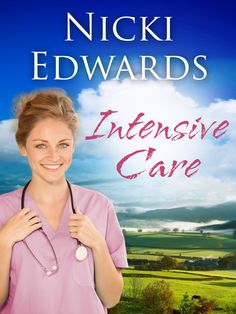 a woman in pink shirt holding a stethoscope over her shoulder with the words intensive care on it