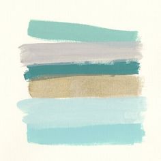 an abstract painting with blue, beige and white stripes